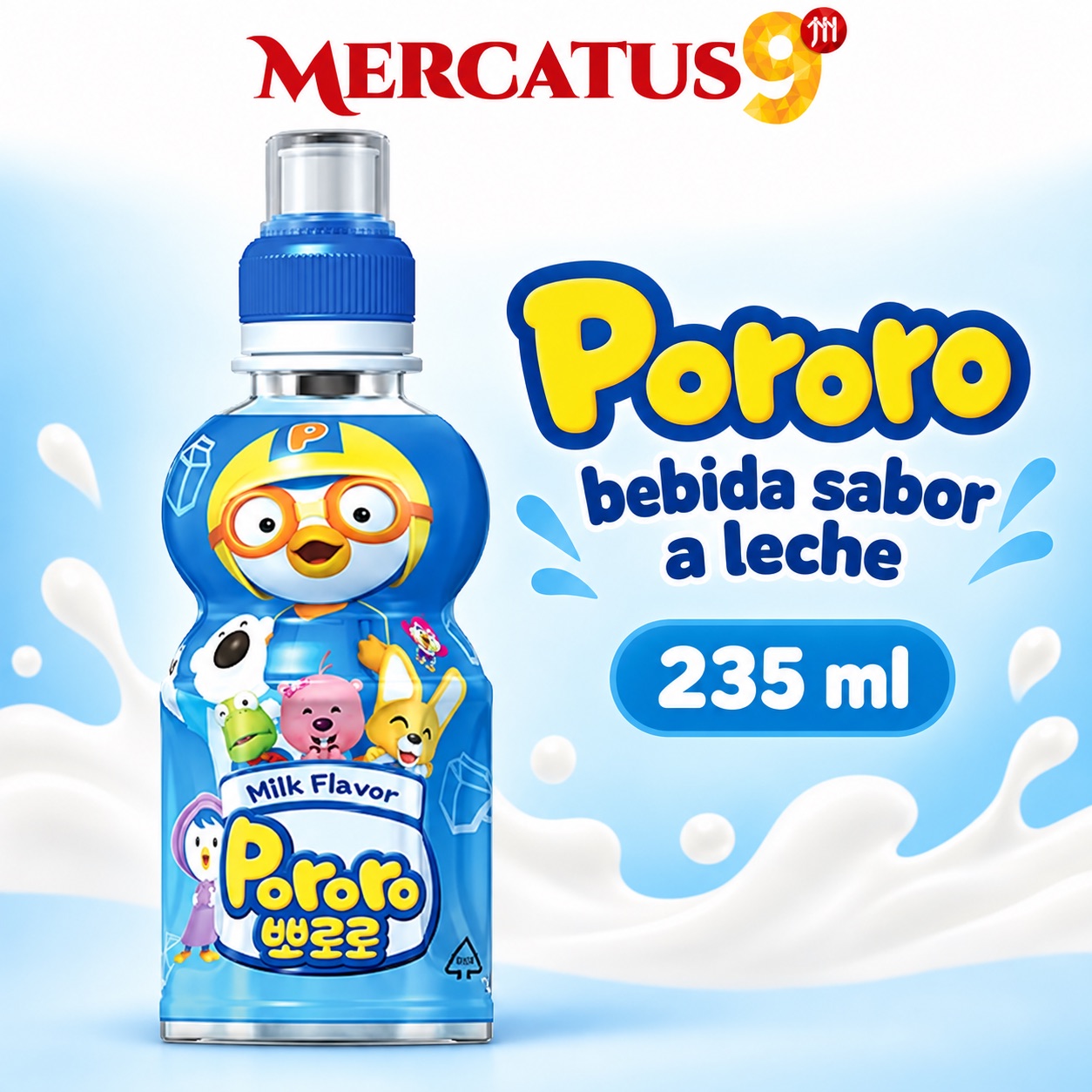 Pororo bebida sabor a leche, empaque de 235 ml, Mercatus9
