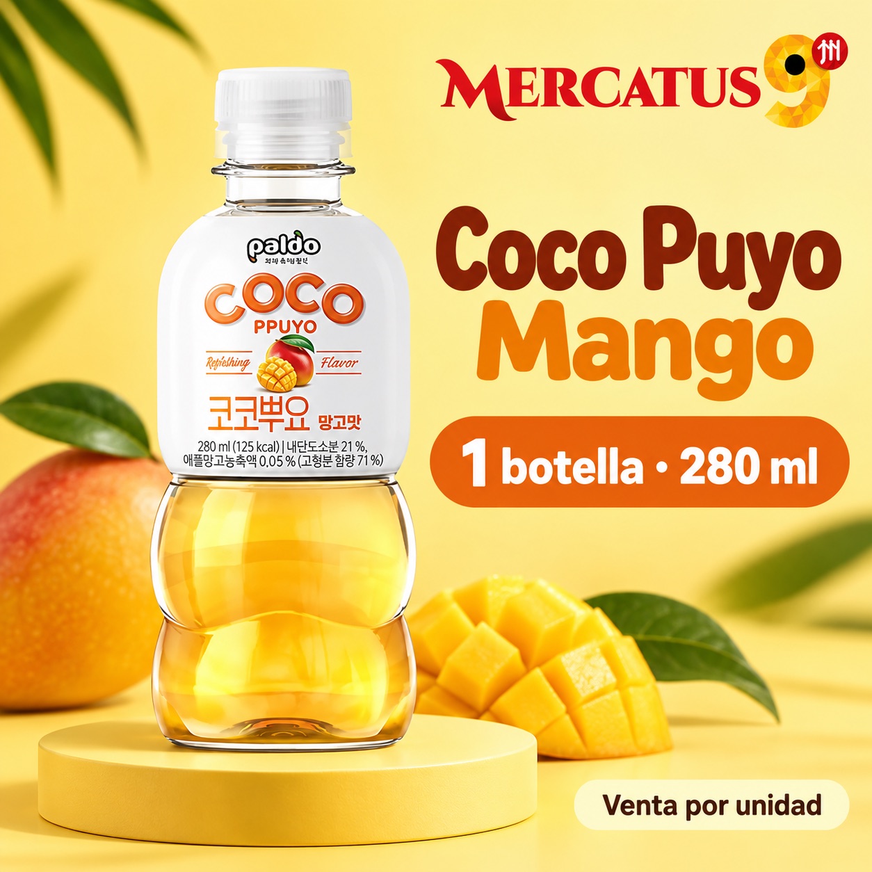 Paldo Coco Puyo mango, presentación de 280 ml, Mercatus9