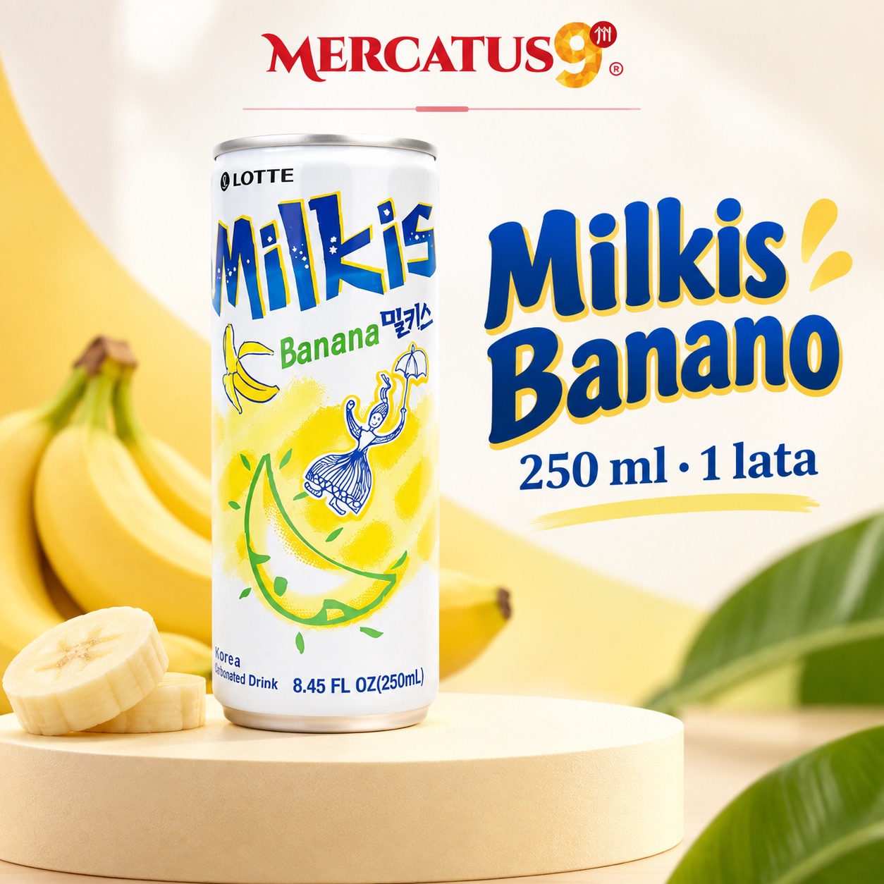 Milkis Banano · Bebida gaseosa, presentación de 250 ml, Mercatus9