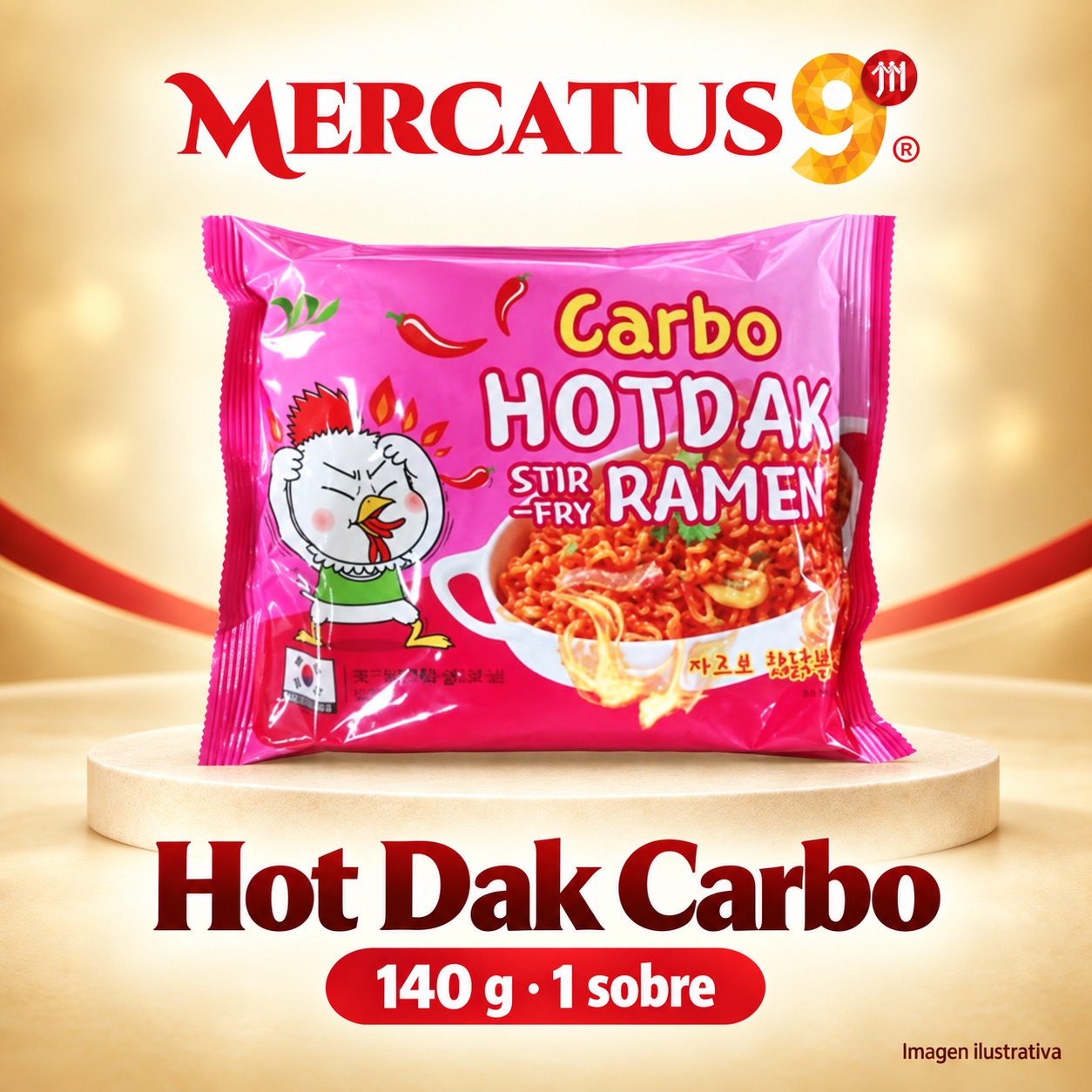 Migawon Hot Dak Carbo, presentación de 140 g, Mercatus9