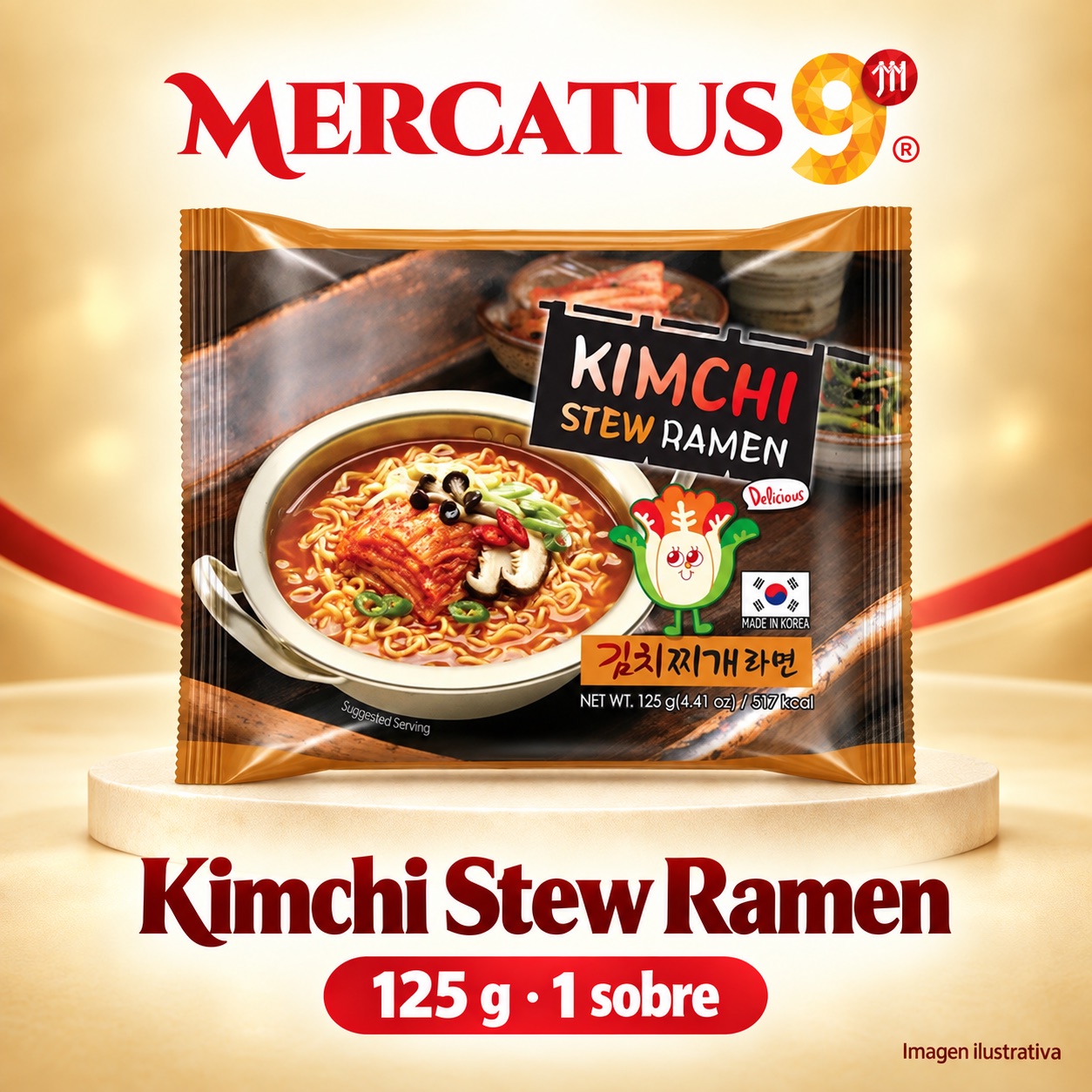 Migawon ramen sabor kimchi, presentación de 125 g, Mercatus9