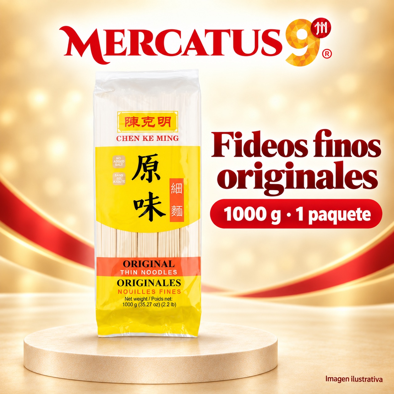 Fideos finos originales CKM, presentación de 1000 g, Mercatus9