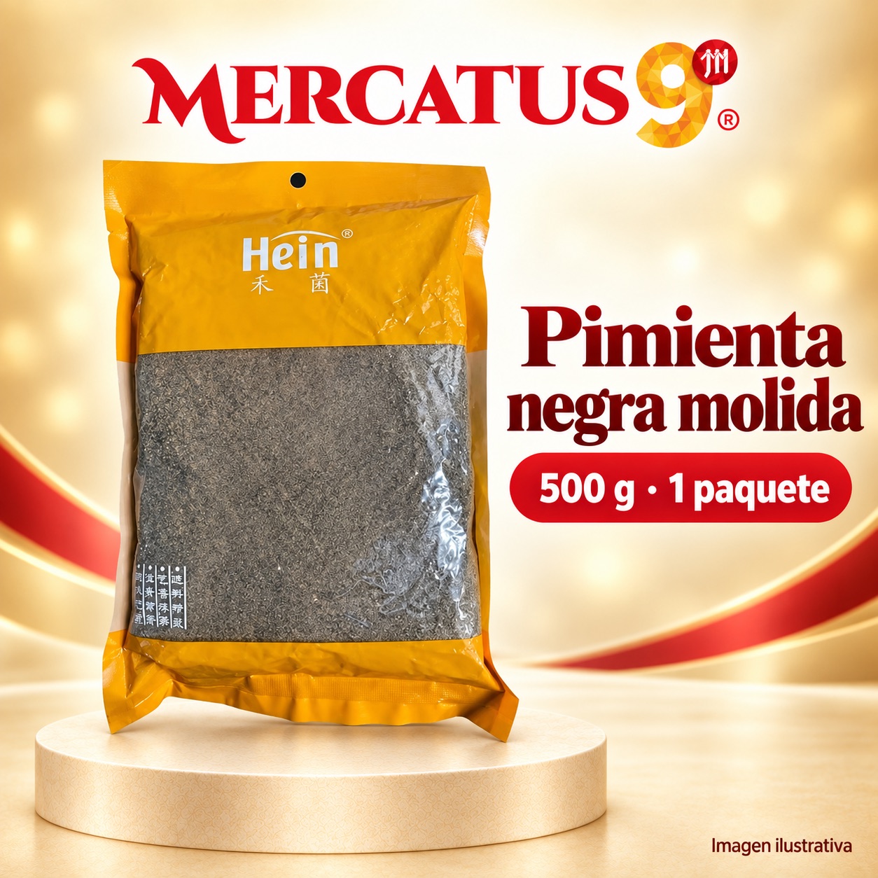 Pimienta negra molida Hein, presentación de 500 g, Mercatus9