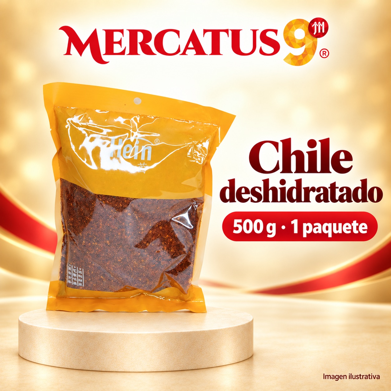 Chile deshidratado Hein, presentación de 500 g, Mercatus9