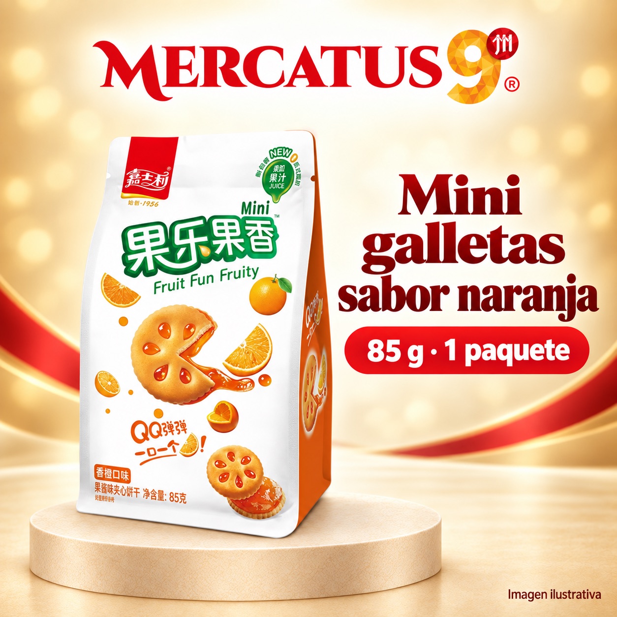 Mini galletas JSL sabor naranja, presentación de 85 g, Mercatus9