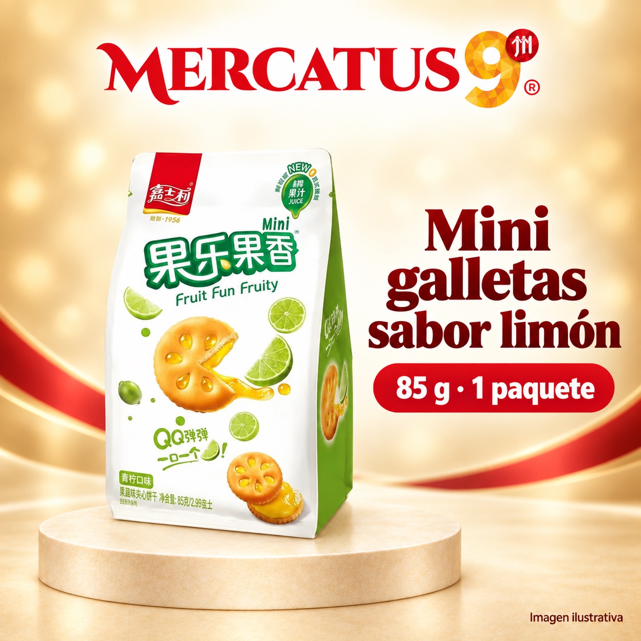 Mini galletas JSL sabor limón, presentación de 85 g, Mercatus9