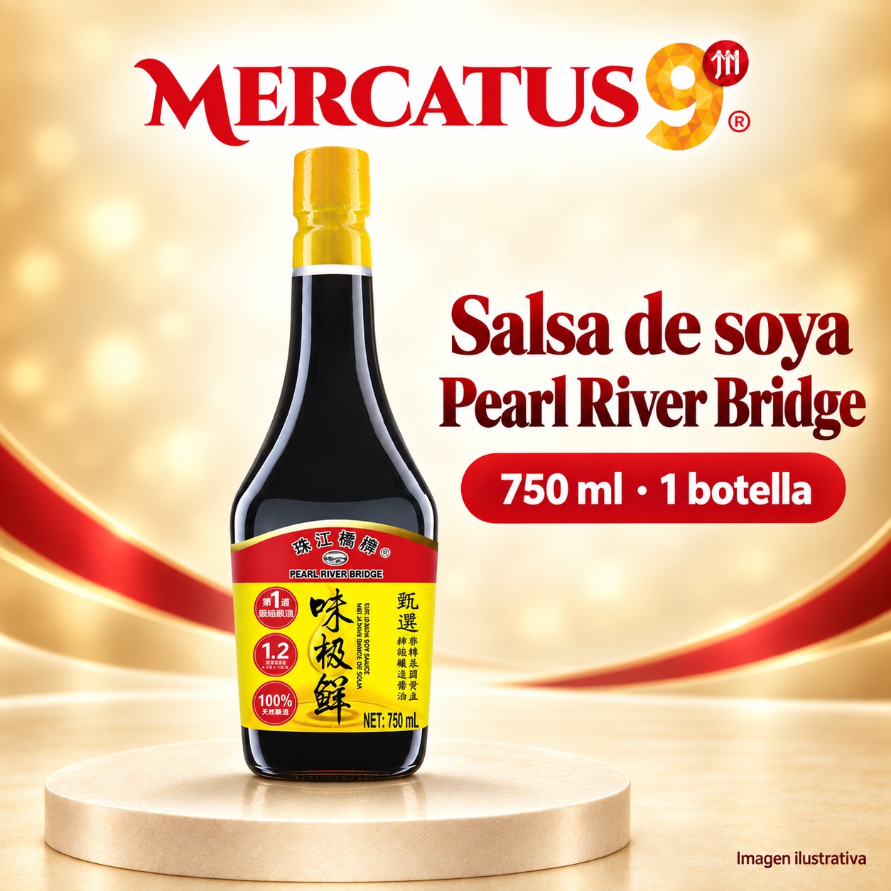 Salsa de soya Pearl River Bridge, presentación de 750 ml, Mercatus9