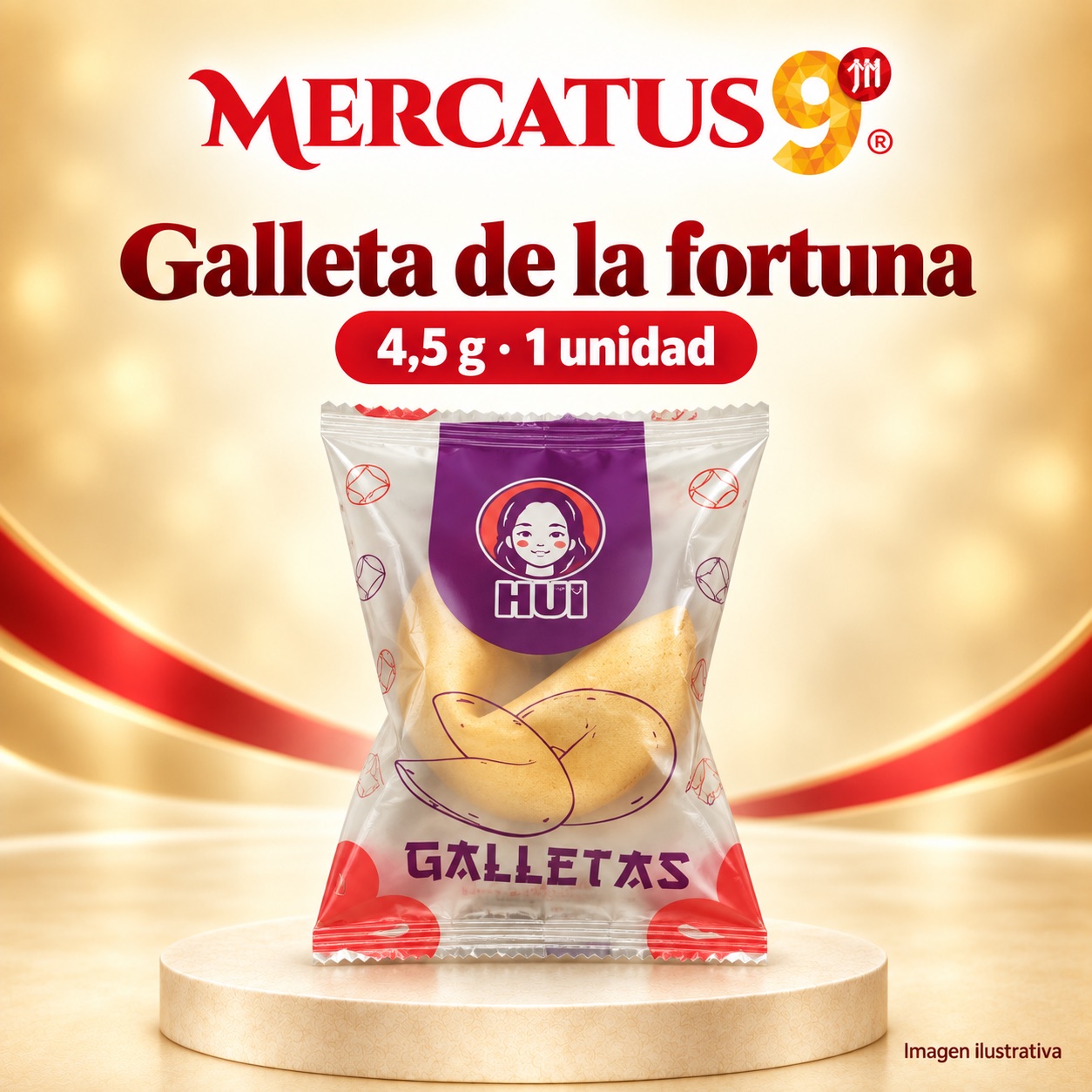 Galleta de la fortuna, presentación de 4,5 g, Mercatus9