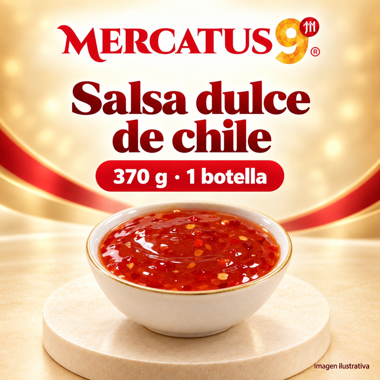 Salsa dulce de chile, presentación de 370 g, Mercatus9
