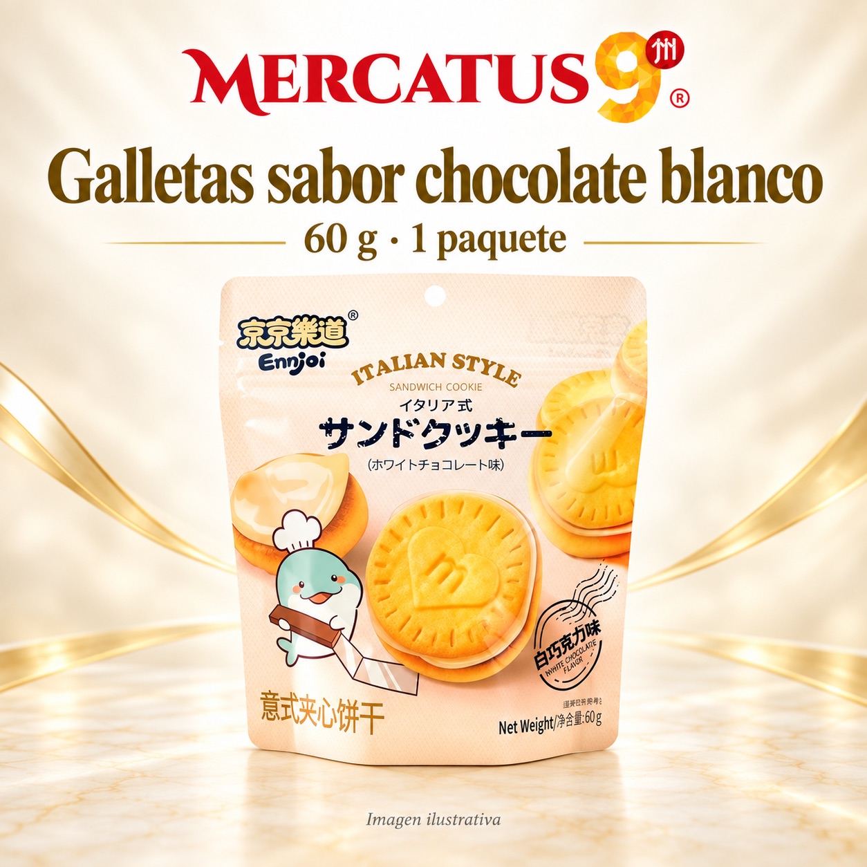 Galletas JJLD sabor chocolate blanco, presentación de 60 g, Mercatus9