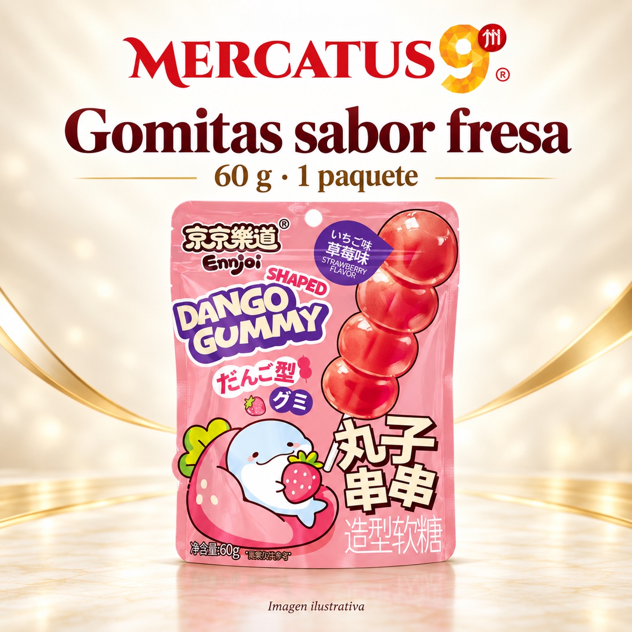 Gomitas JJLD sabor fresa, presentación de 60 g, Mercatus9