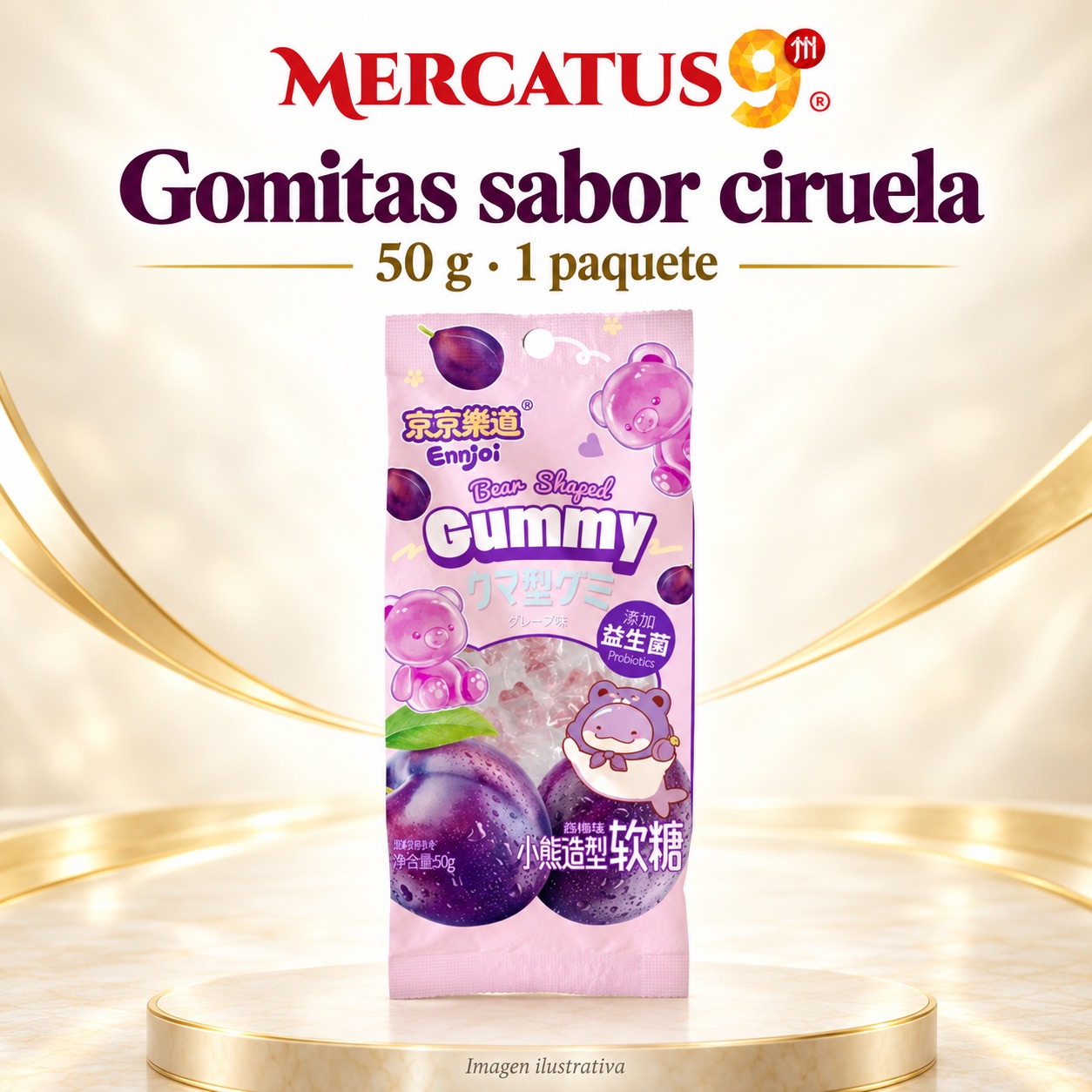 Gomitas JJLD sabor ciruela, presentación de 50 g, Mercatus9