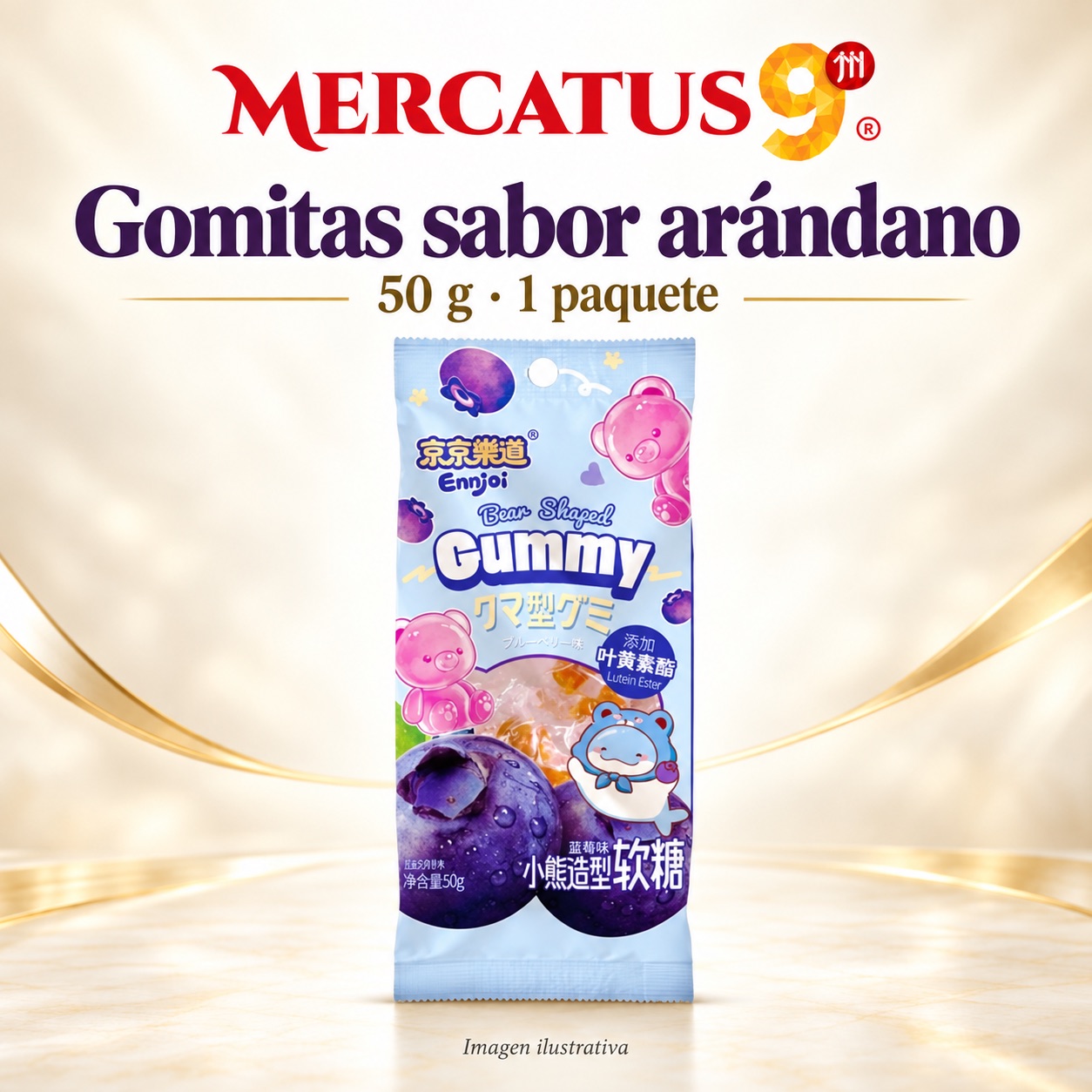 Gomitas JJLD sabor arándano, presentación de 50 g, Mercatus9
