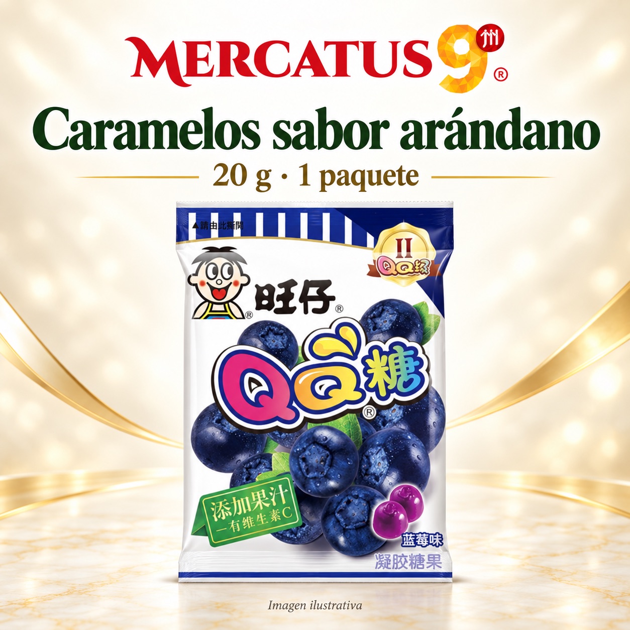 Caramelos sabor arándano, presentación de 20 g, Mercatus9