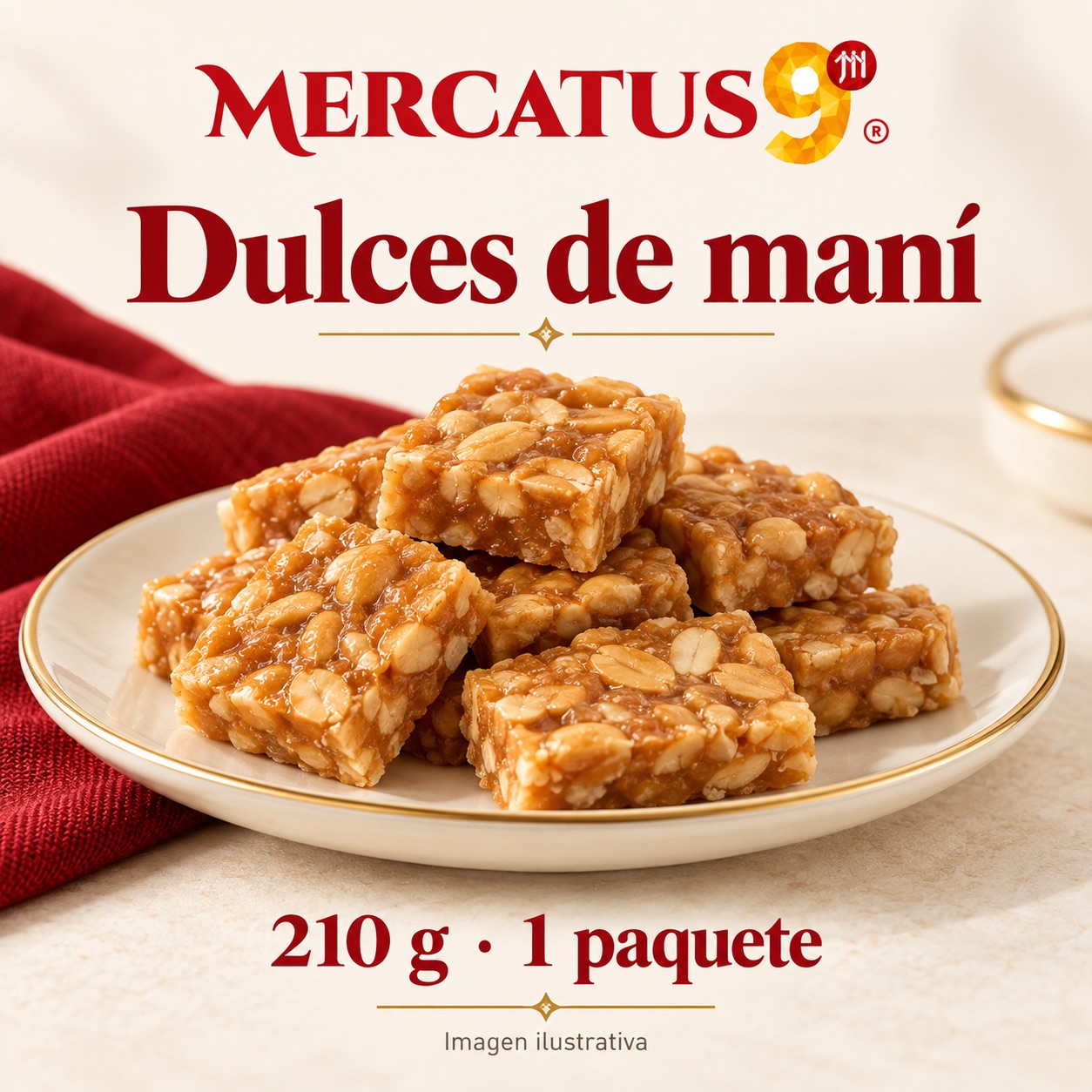 Dulces de maní XFJ, presentación de 210 g, Mercatus9
