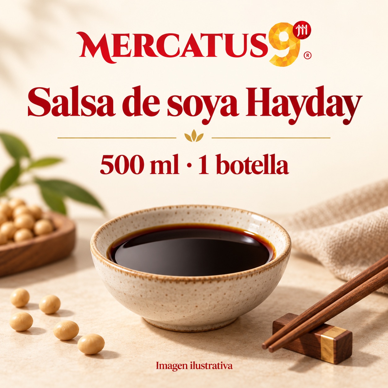 Salsa de soya Hayday, presentación de 500 ml, Mercatus9