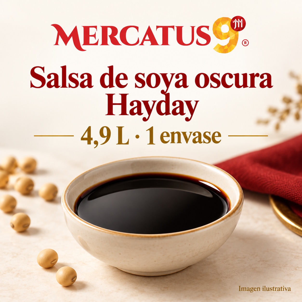 Salsa de soya oscura Hayday, presentación de 4,9 L, Mercatus9
