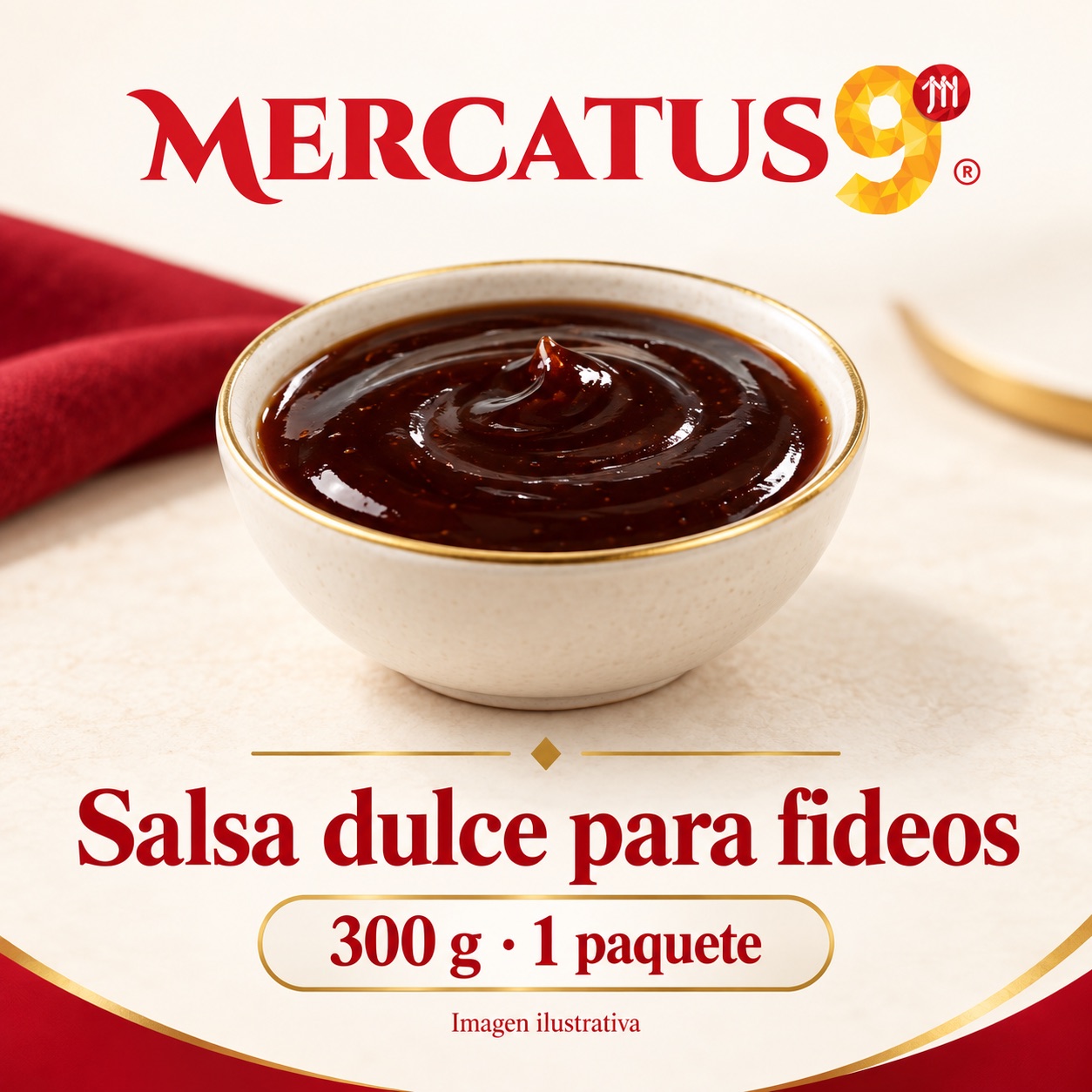 Salsa dulce LYX para fideos, presentación de 300 g, Mercatus9