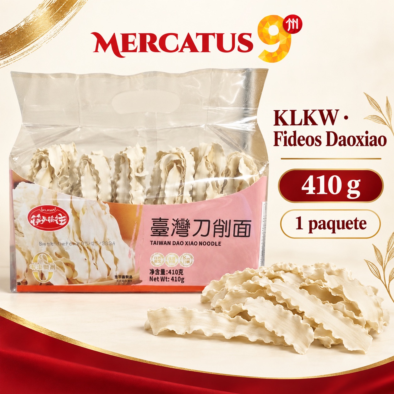 KLKW · Fideos Shanxi Daoxiao, presentación de 410 g, Mercatus9