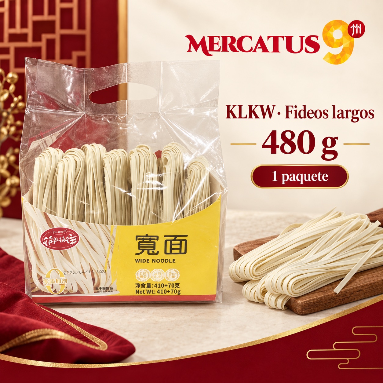 KLKW · Fideos largos, presentación de 480 g, Mercatus9
