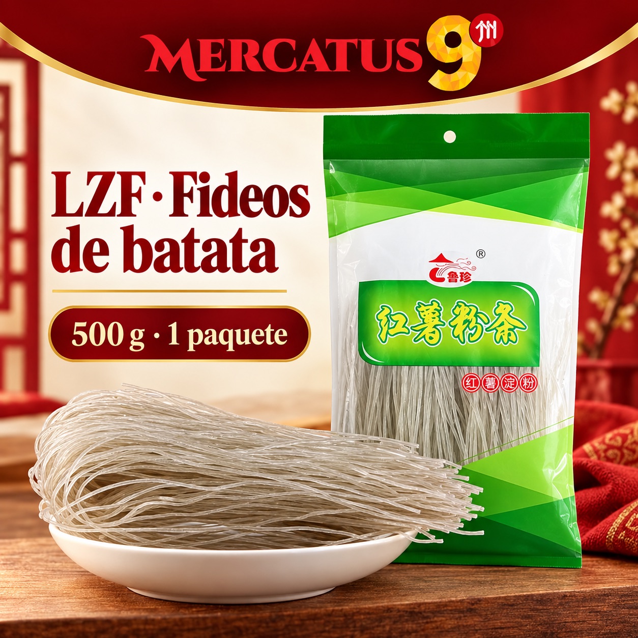 LZF · Fideos de batata, presentación de 500 g, Mercatus9