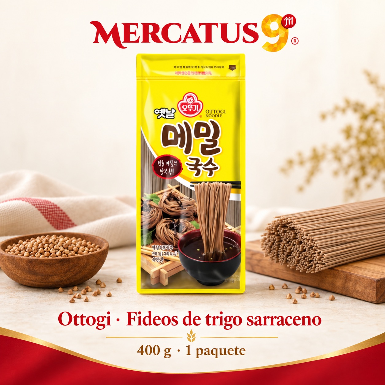 Ottogi · Fideos de trigo sarraceno, presentación de 400 g, Mercatus9