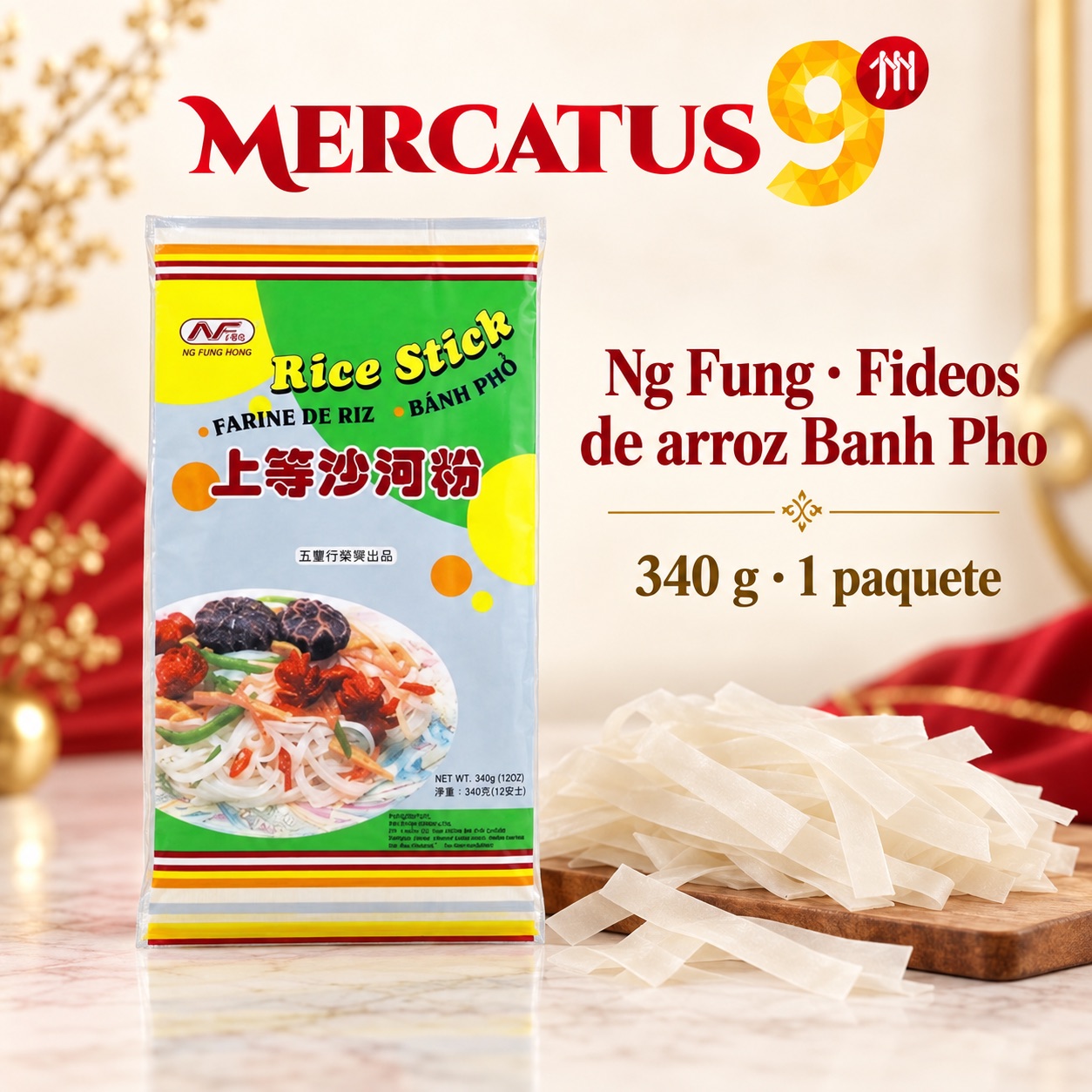 Ng Fung · Fideos de arroz Banh Pho, presentación de 340 g, Mercatus9