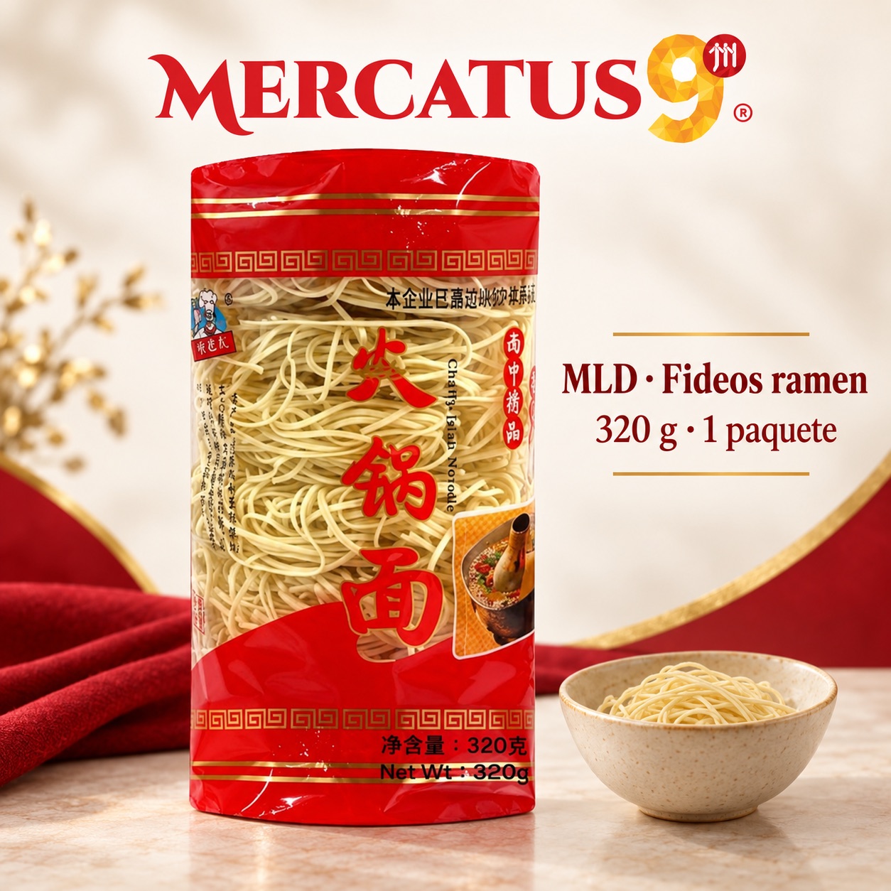 MLD · Fideos ramen, presentación de 320 g, Mercatus9
