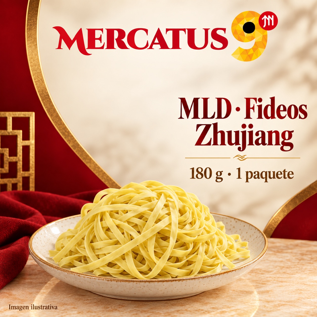 MLD · Fideos Zhujiang, presentación de 180 g, Mercatus9