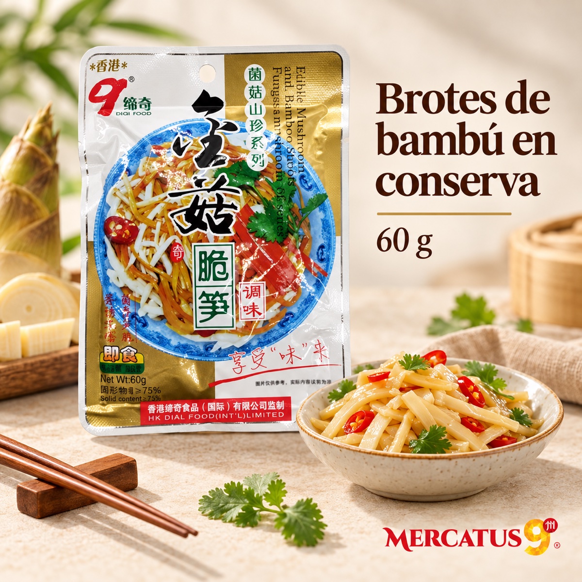 Presentación ilustrativa de Brotes de bambú en conserva DQ 60 g, Mercatus9