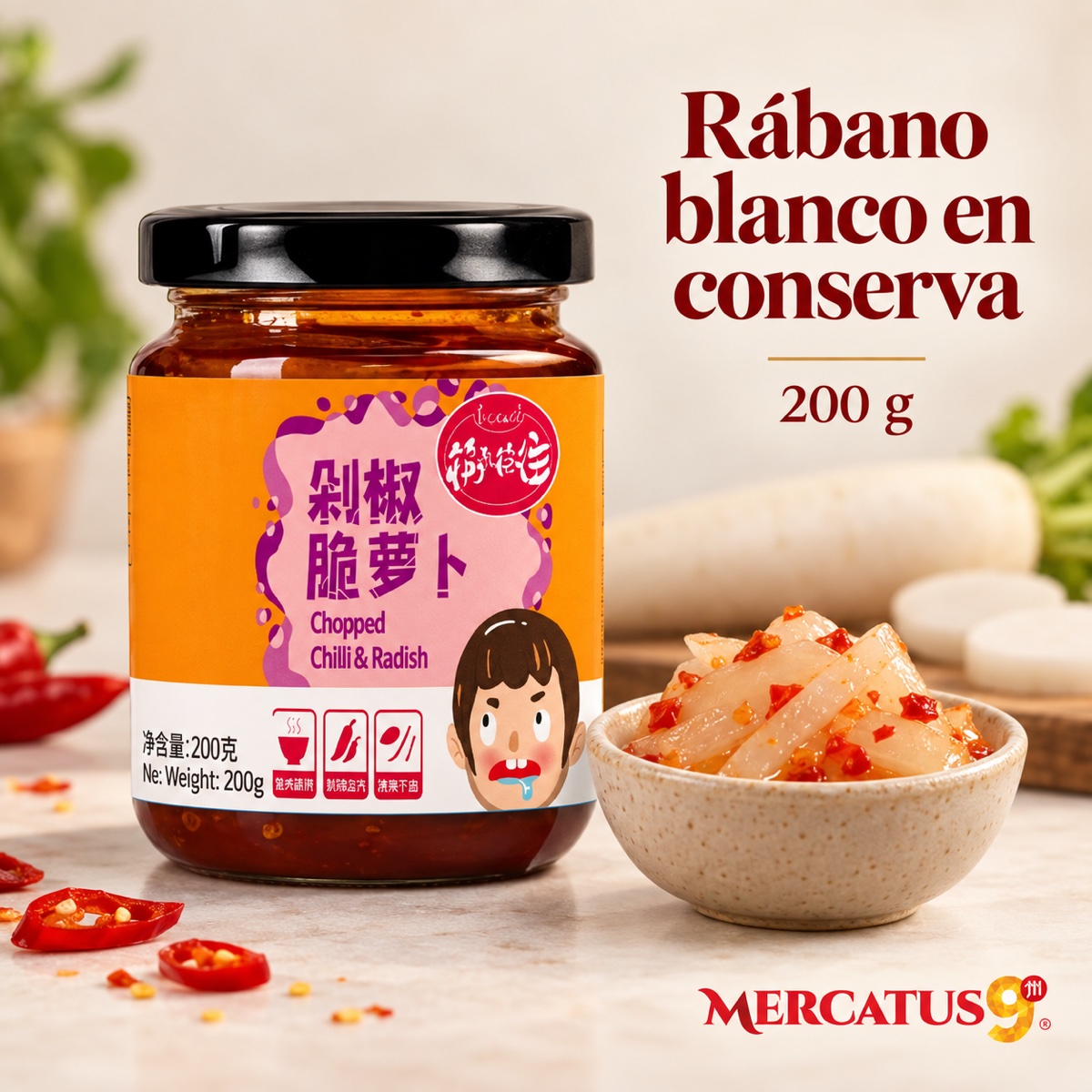 Presentación ilustrativa de Rábano blanco en conserva KLKW 200 g, Mercatus9
