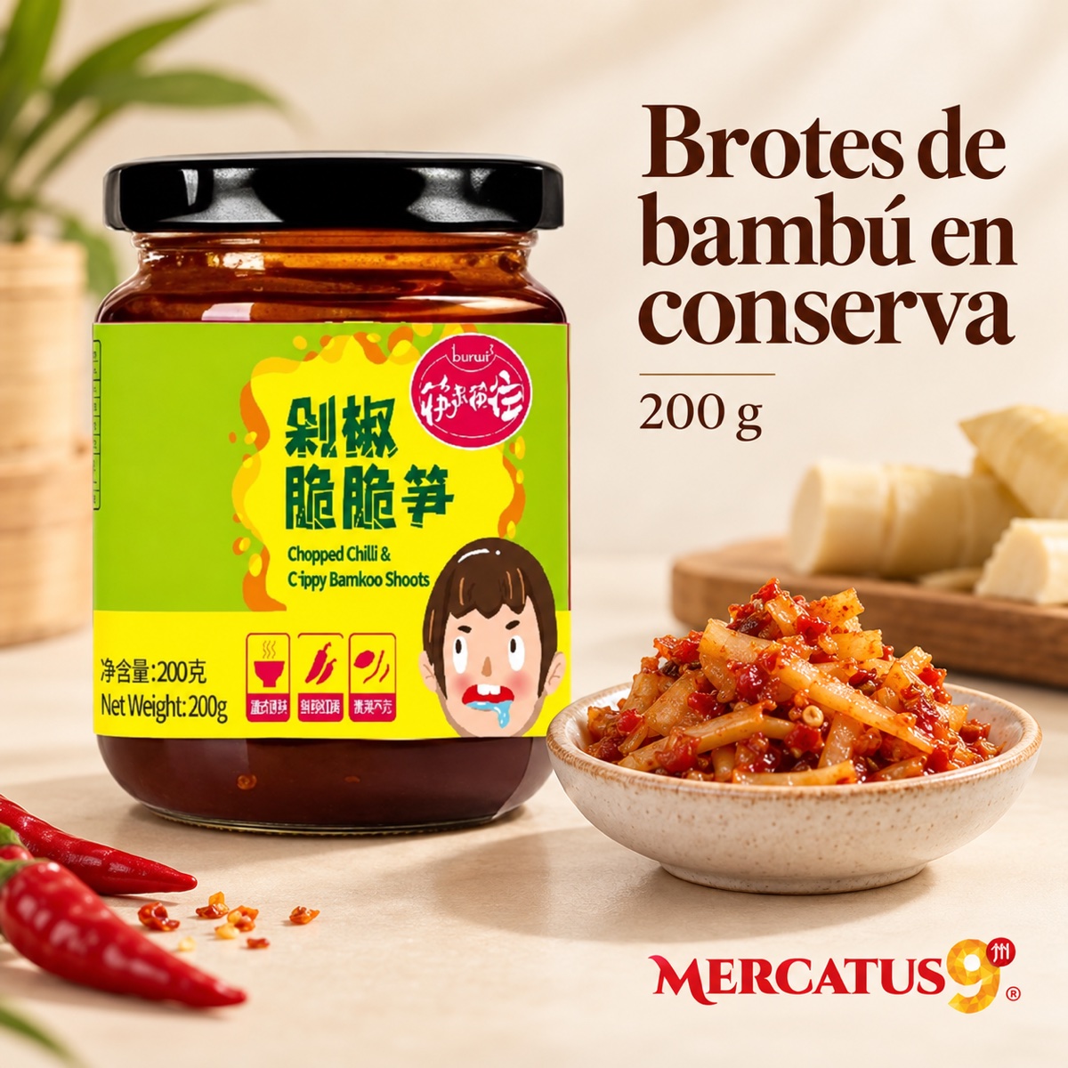 Presentación ilustrativa de Brotes de bambú en conserva KLKW 200 g, Mercatus9