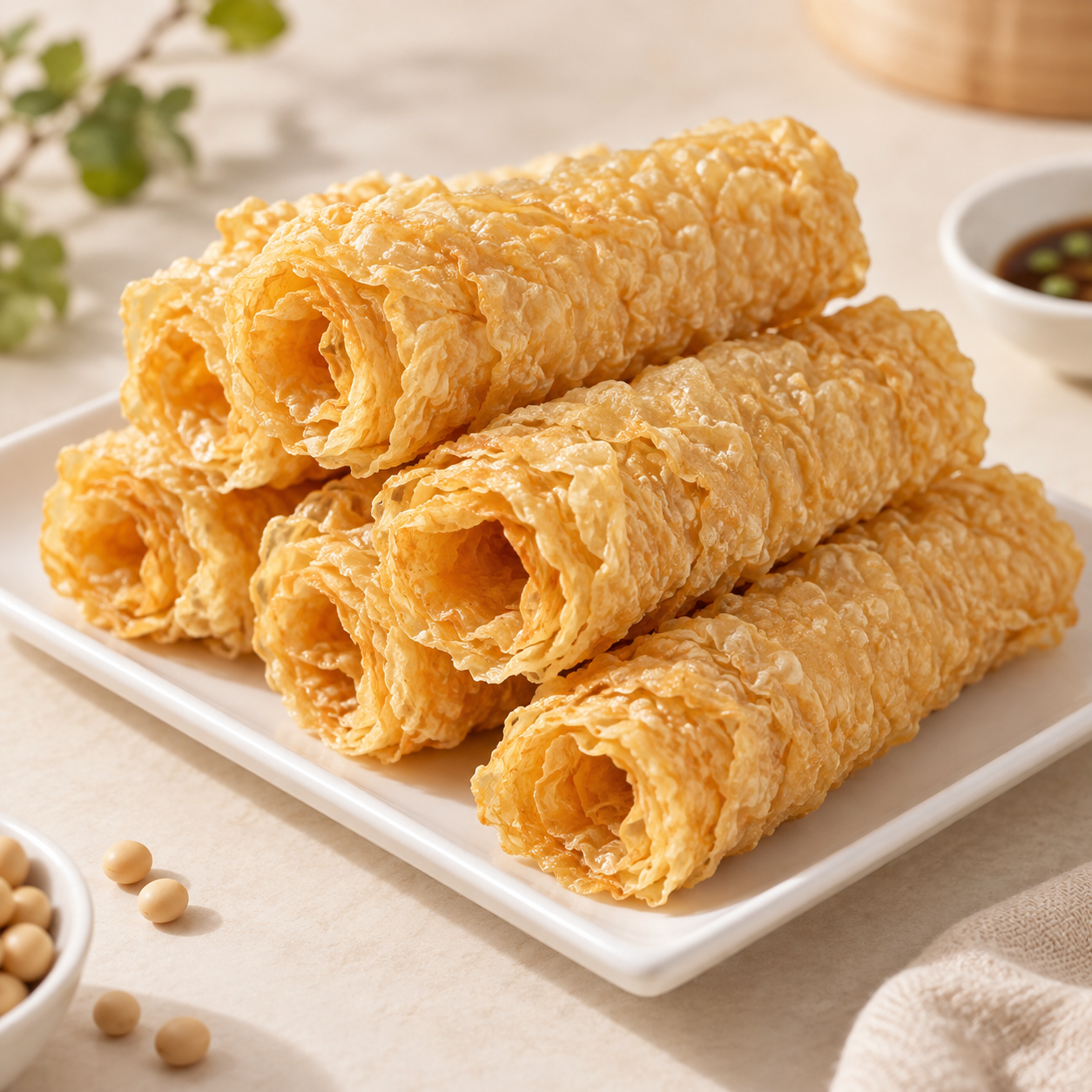 Presentación ilustrativa: Rollos de piel de soya · 响铃卷