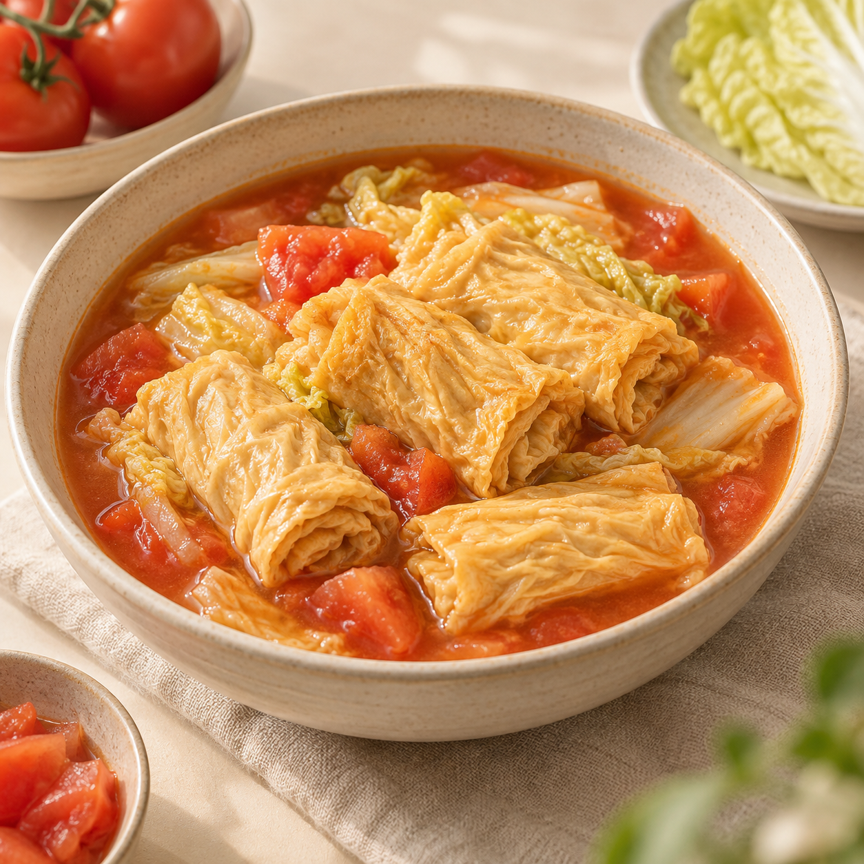 Sugerencia de preparación: Rollos de soya en caldo de tomate