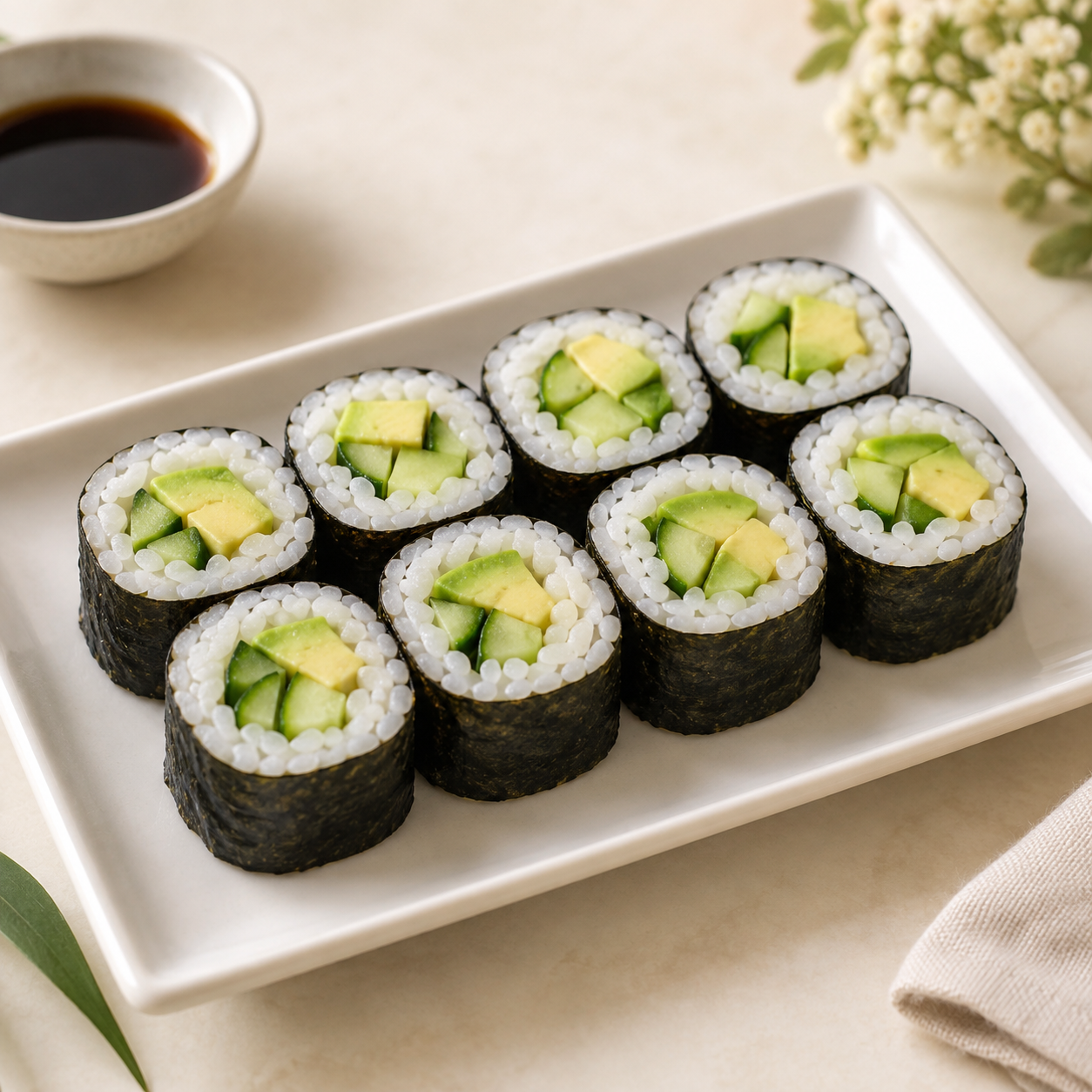 Sugerencia de preparación: Maki de pepino y aguacate