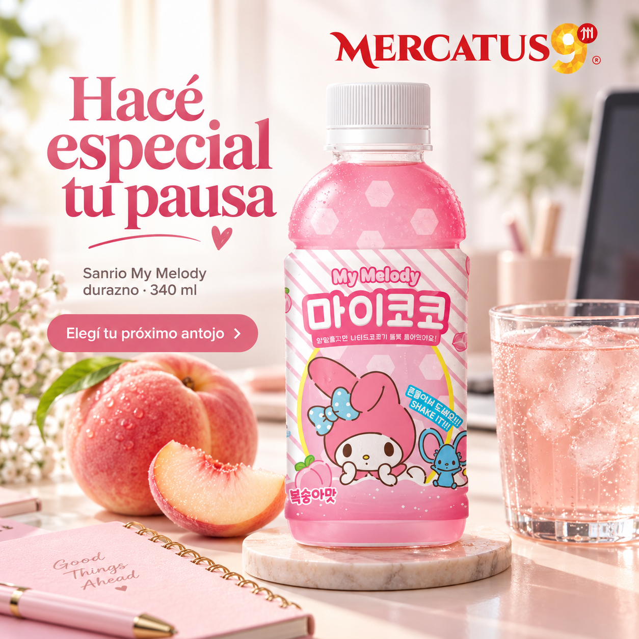 Sanrio My Melody durazno · 340 ml — escena 2