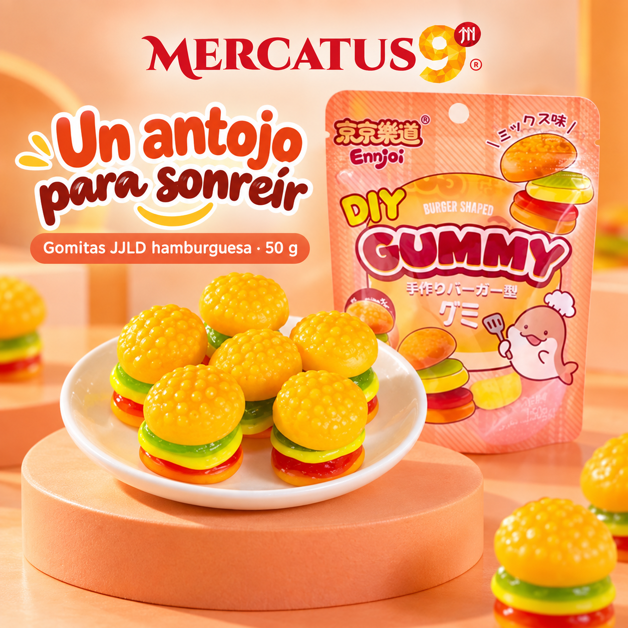 Gomitas JJLD hamburguesa · 50 g — escena 1