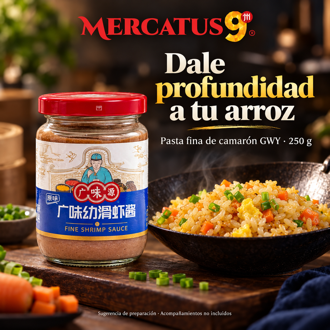 Pasta fina de camarón GWY · 250 g — Arroz salteado con pasta de camarón