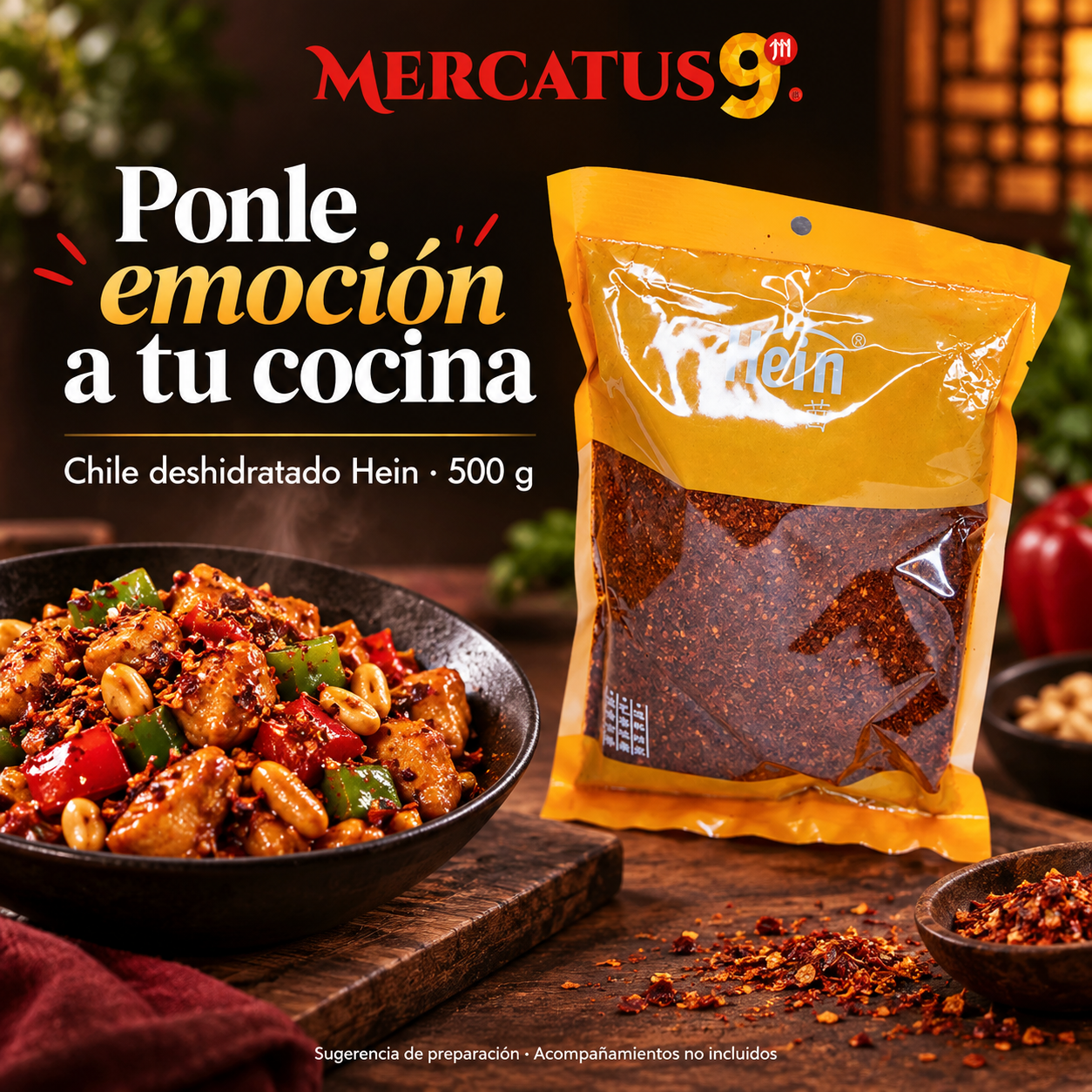 Chile deshidratado Hein · 500 g — Pollo kung pao casero