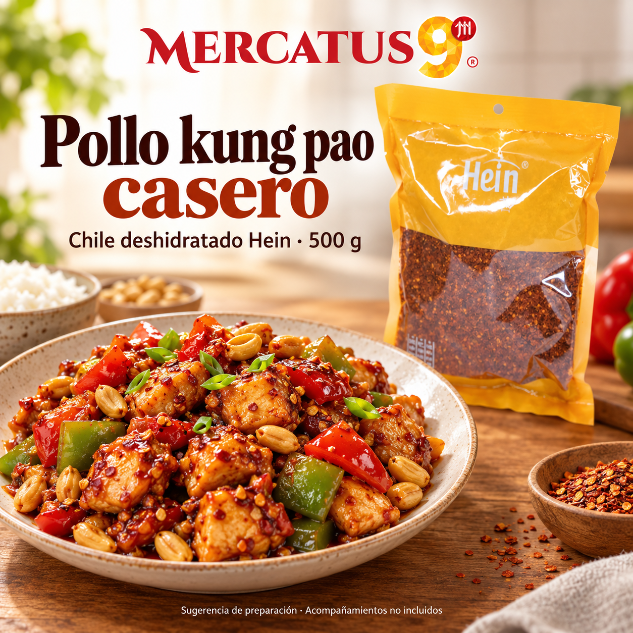 Chile deshidratado Hein · 500 g — Pollo kung pao casero