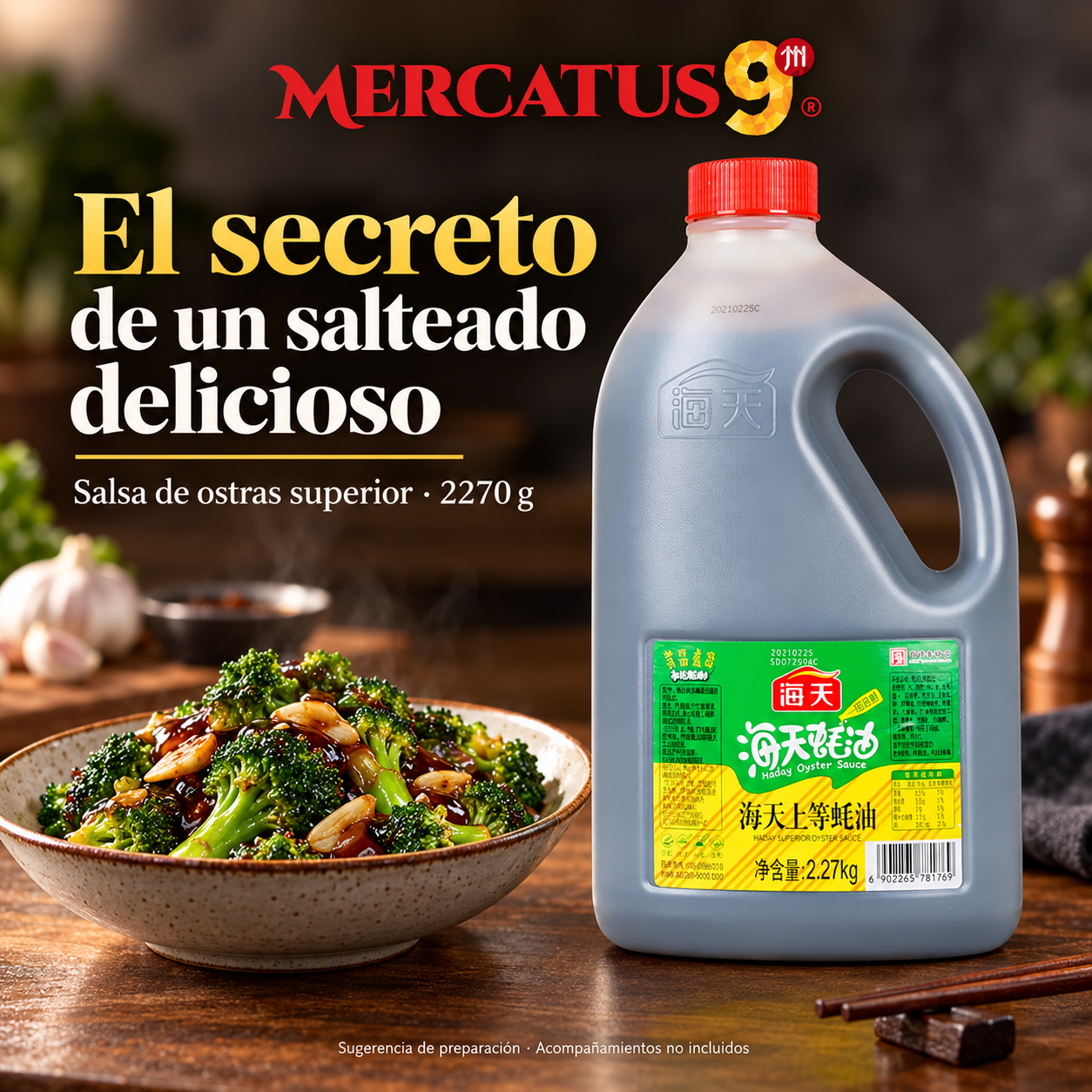 Salsa de ostras superior · 2270 g — Brócoli salteado con salsa de ostras