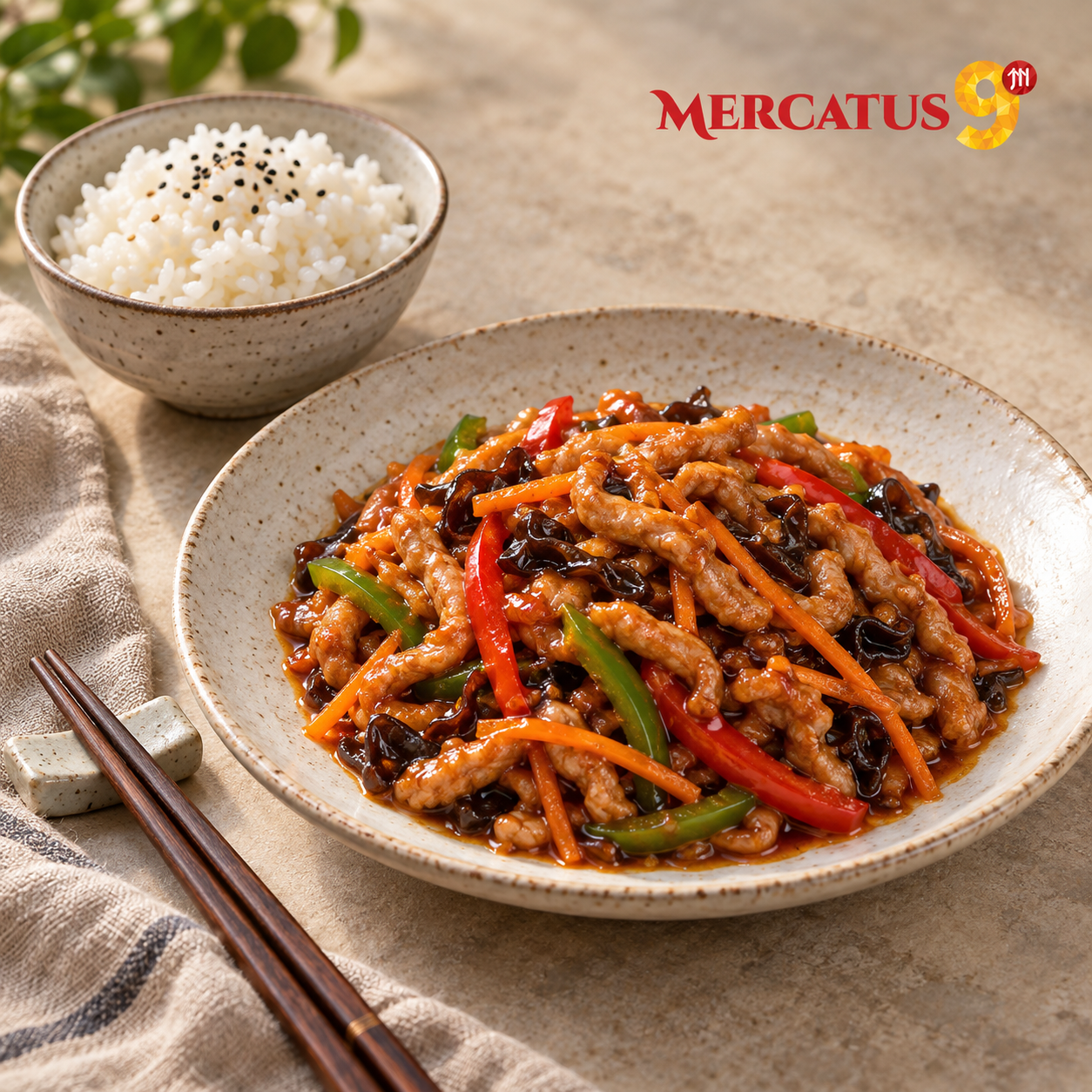 BAIWEIZHAI CONDIMENTO PARA YUXIANG ROU SI 50G — Cerdo en tiras yuxiang