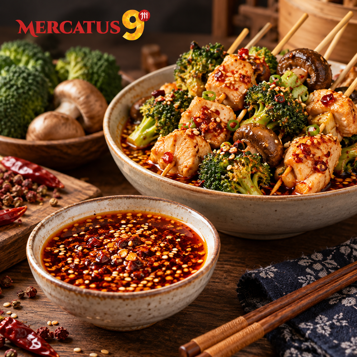 CHUANWAZI KIT DE CONDIMENTOS PARA BOBÓ JI MALA 360G — Brochetas de pollo y verduras estilo bobó ji