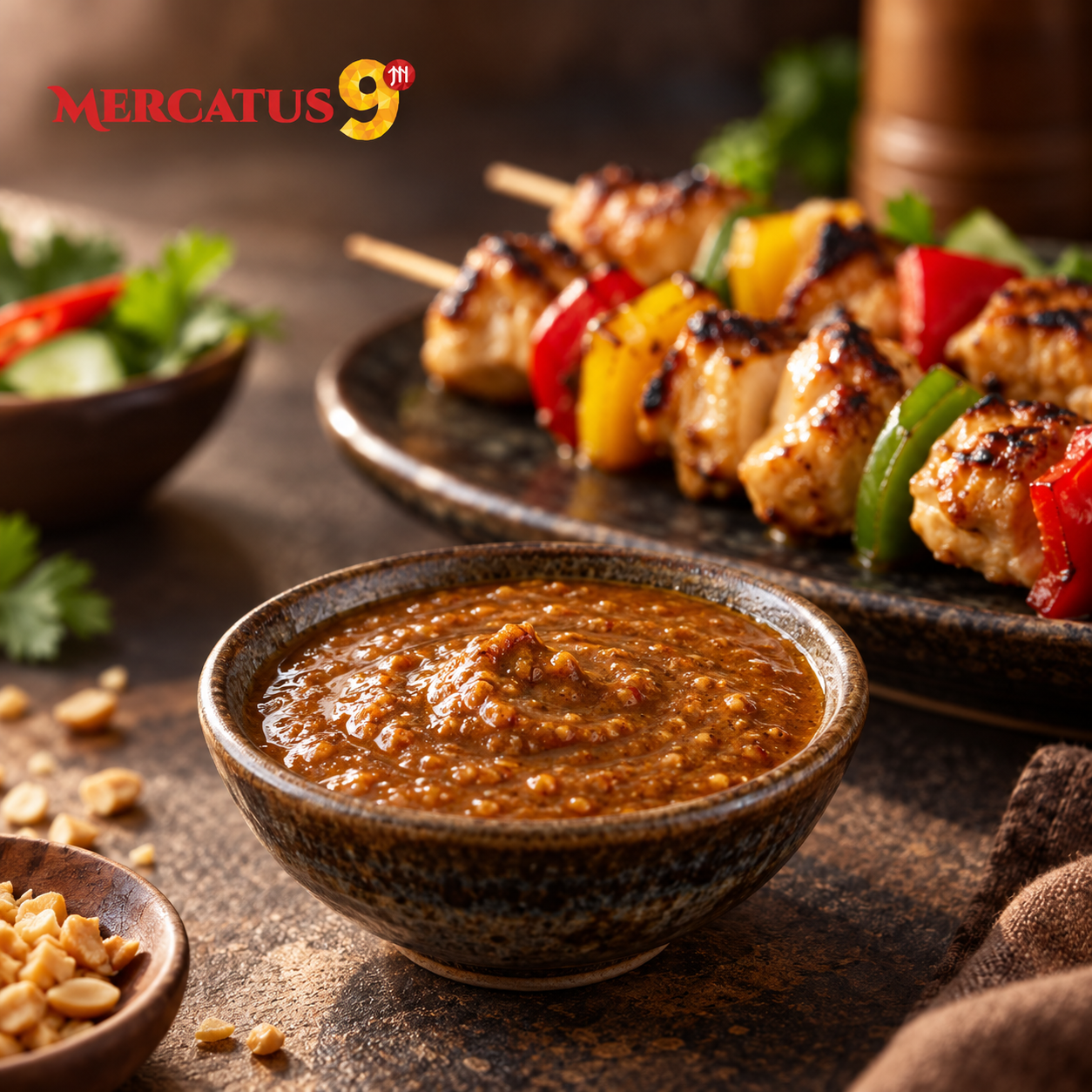 GWY SALSA SATAY 226G — Brochetas de pollo con salsa satay