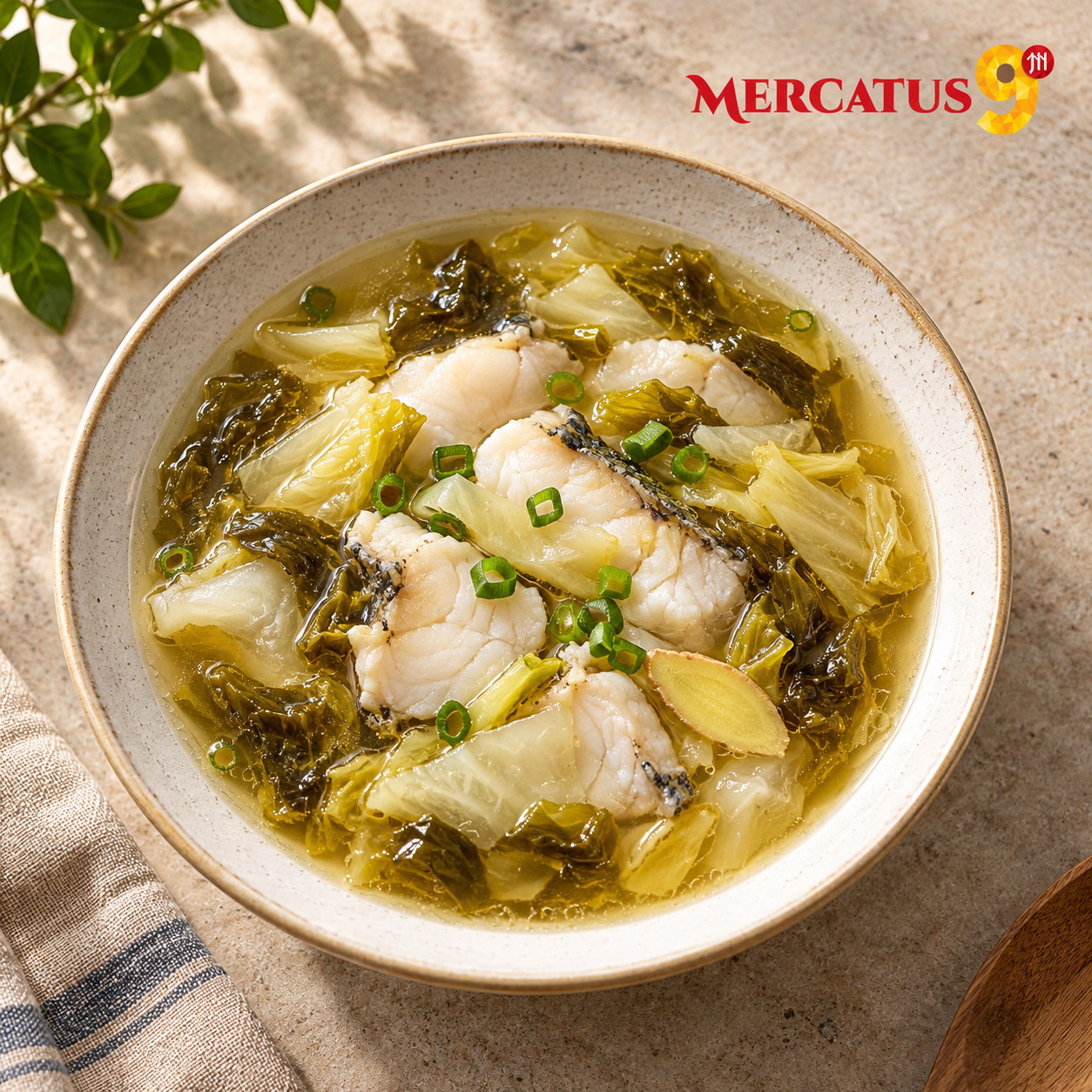 HAORENJIA CONDIMENTO PARA PESCADO CON SUANCAI 300G — Pescado con vegetales encurtidos en caldo