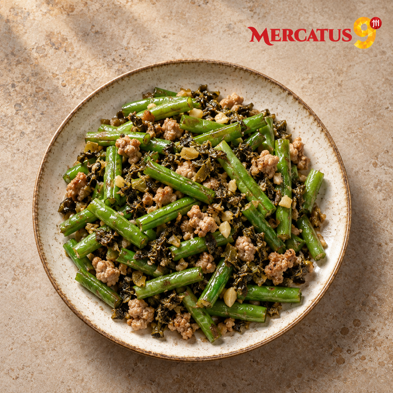 PENGSHENG VEGETALES CON ACEITUNA CHINA GANLANTSAI 180G — Judías verdes salteadas con ganlancai