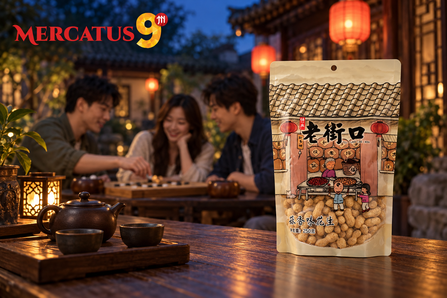 Maní sabor ajo Laojiekou · 250 g — El ajo le pone carácter al encuentro