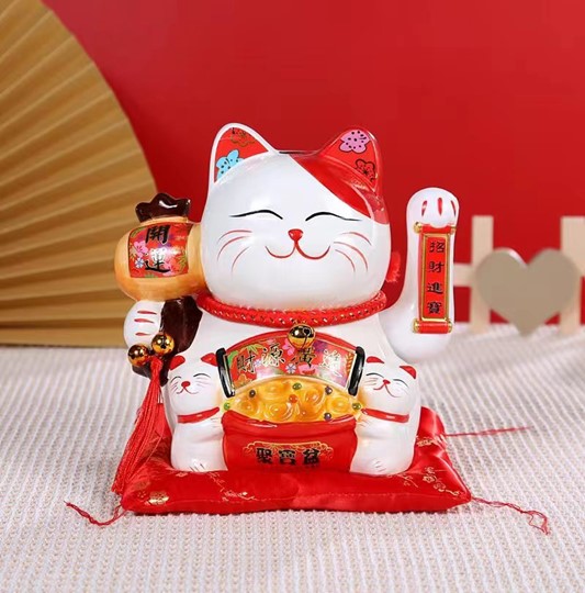 TA6-1-45 招财猫 8寸，尺寸20*15*21