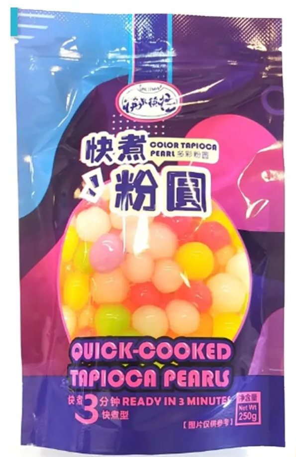 HWJ PERLAS DE
TAPIOCA DE COCCIÓN RÁPIDA MULTI COLOR 250G