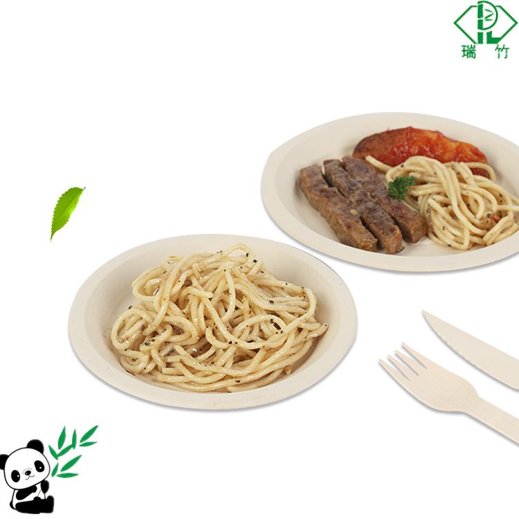 PLATO DE BAMBÚ DESECHABLE REDONDO  6" x10U.
